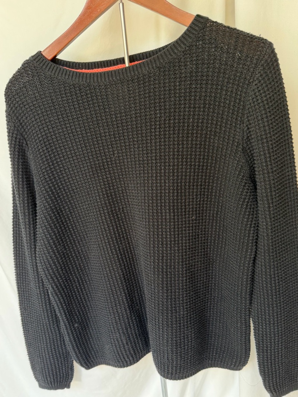 Cotton On Black Waffle Knit Crewneck Sweater
